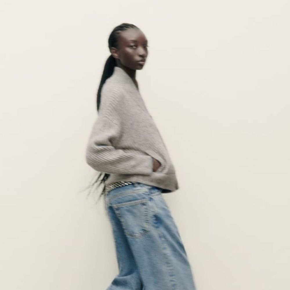 ZARA KNIT BOMBER JACKET - Picture 7 of 9